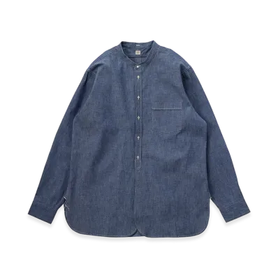 T.T Taiga Takahashi LOT.104 Band Collar Shirt "Indigo Chambray"