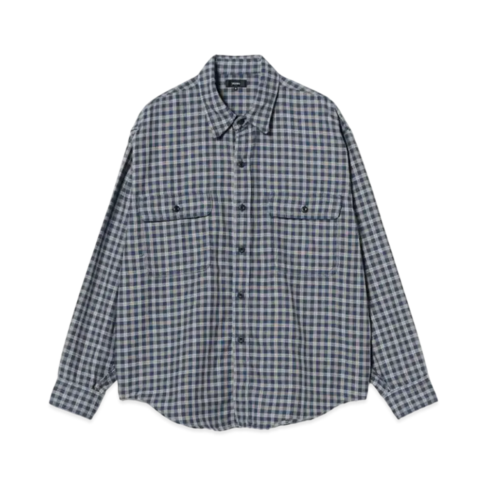 BEAMS Herringbone Check Work Shirt "Navy"