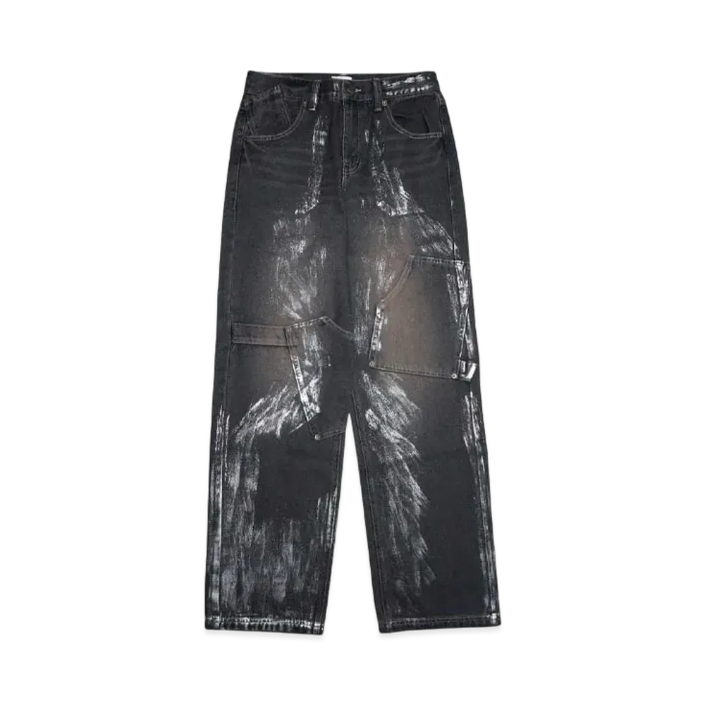 HTH foil print denim "INDIGO"