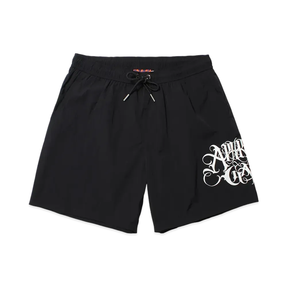 APHRODITEGANG Classic Logo Side Print Nylon Shorts "Black"
