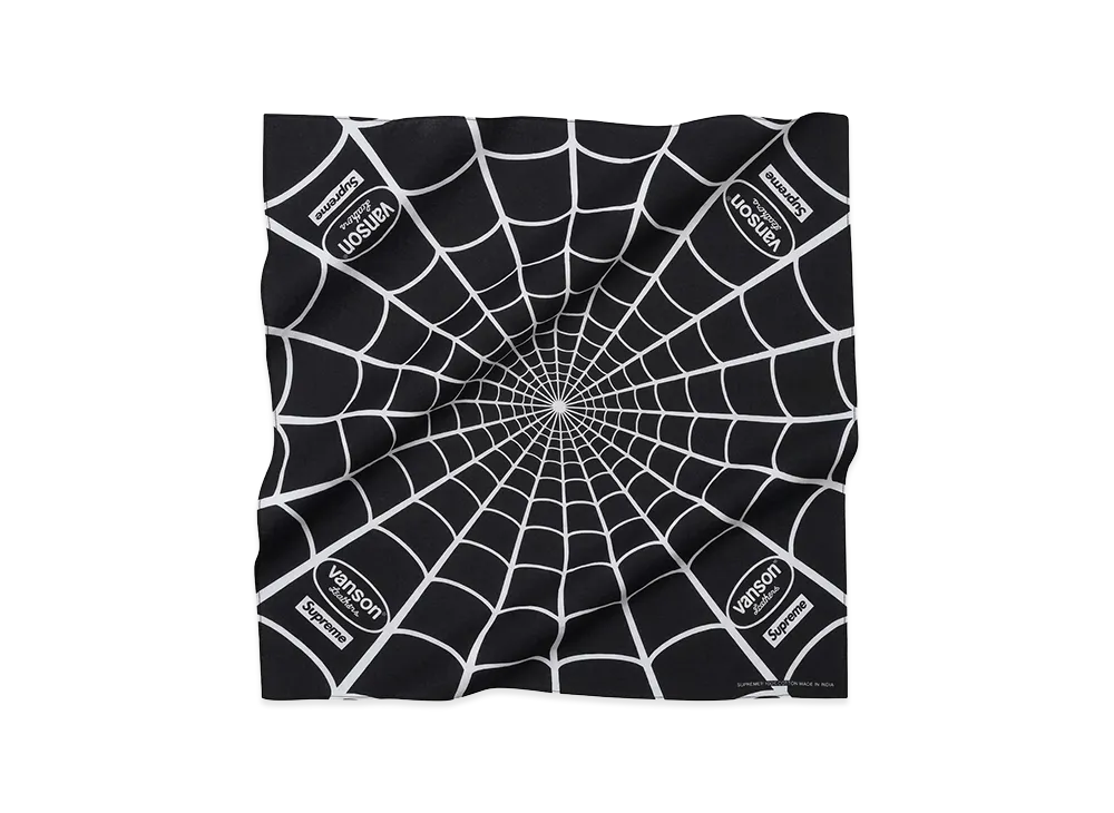 Supreme x Vanson Leathers Spider-Man Bandana "Black"