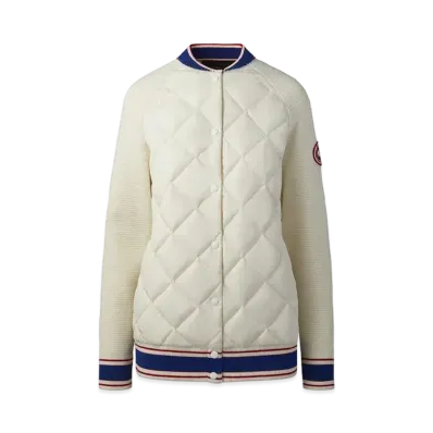 CANADA GOOSE HyBridge Quilted Knit Bomber Stripe "Cottongrass/Classic Disc Stripe"