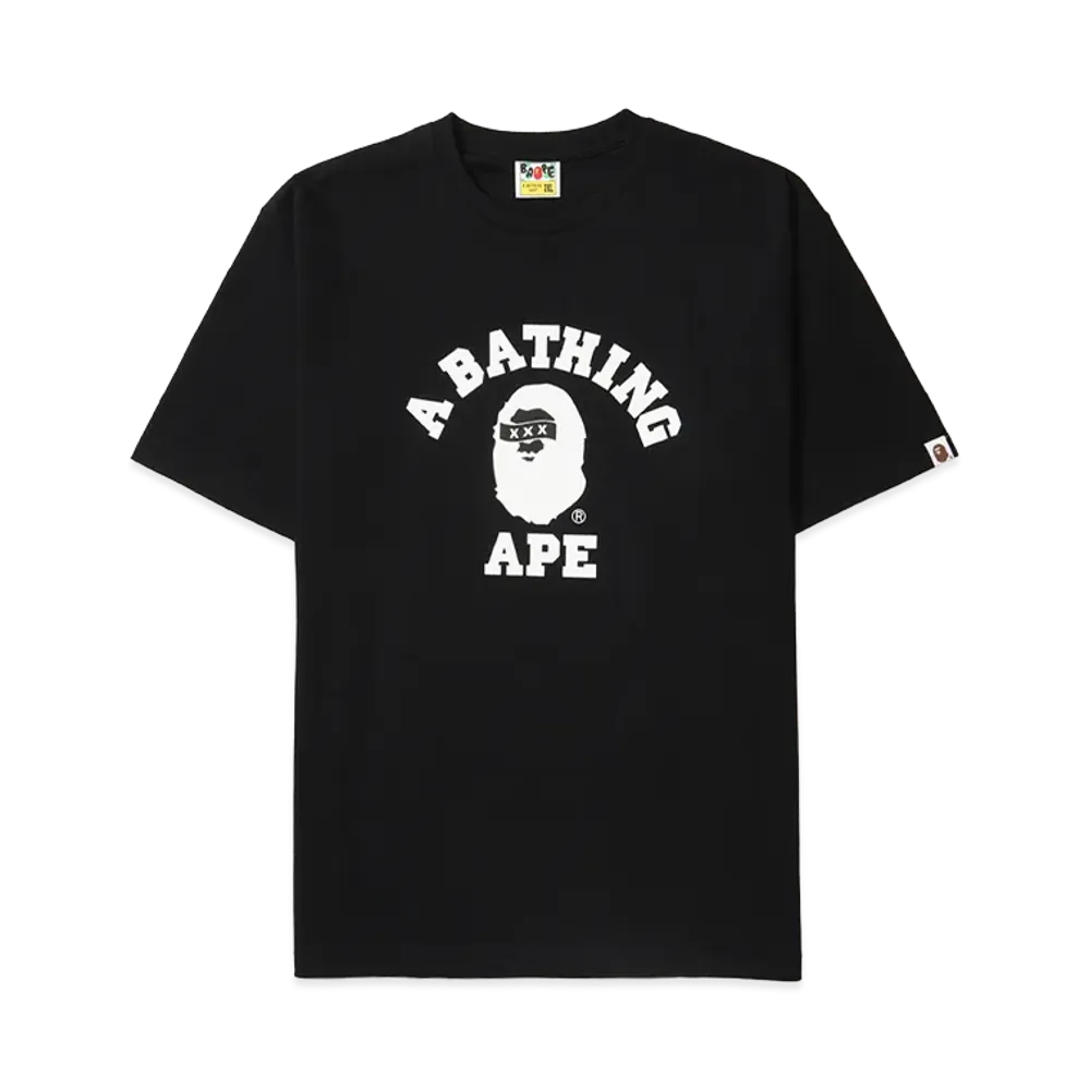 A BATHING APE x GOD SELECTION XXX College Tee "Black"