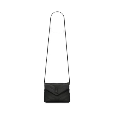 Saint Laurent Loulou Toy Bag In Matelasse Y Shiny Leather "Black"
