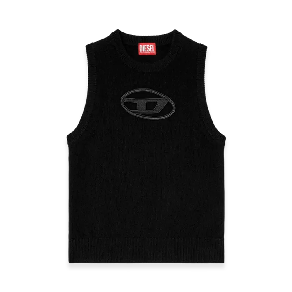 Diesel M-Argarin-Sl Knit Tank Top In Cashmere Blend "Black"