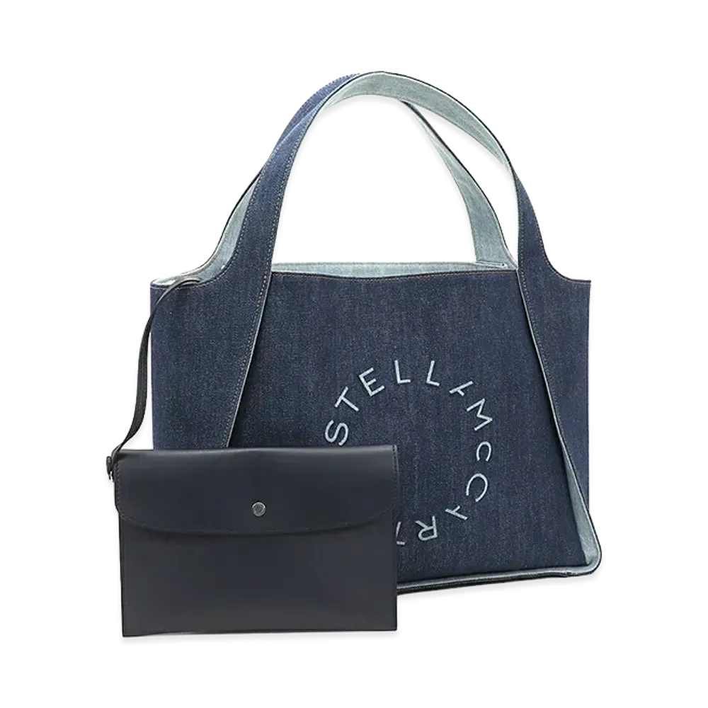 STELLA McCARTNEY Women's Tote Eco Denim Tote Bag "Smoky Blue"