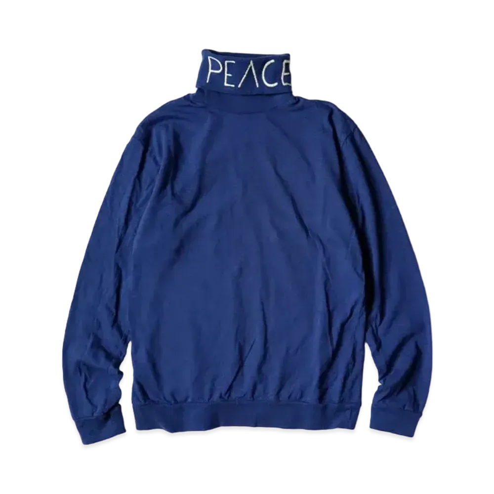 KAPITAL 18.5 India High Neck Long Tee "Blue"