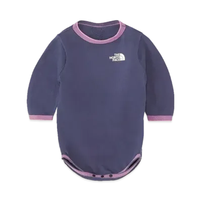The North Face Baby L/S Cradle Cotton Rompers "Cave Blue"