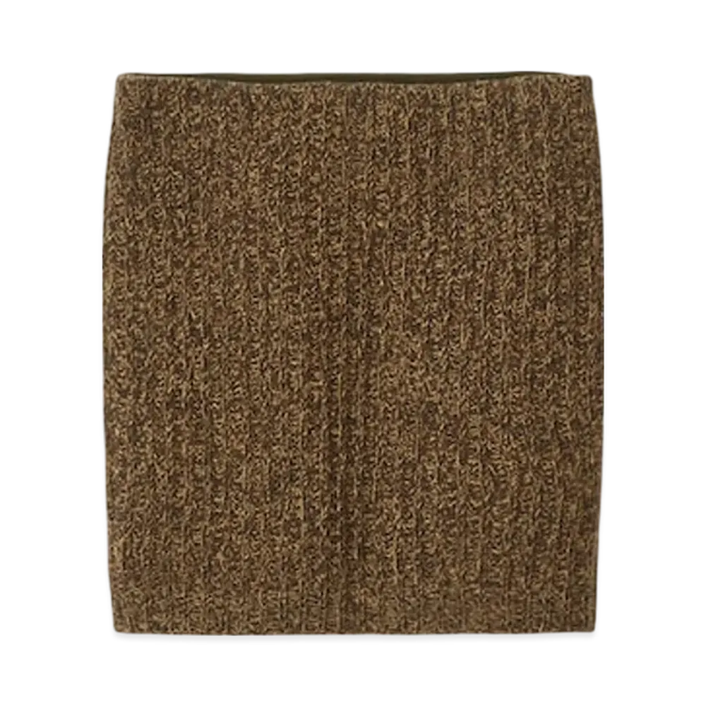 MIU MIU Women's Wool and Cotton Skirt "Olive Green"