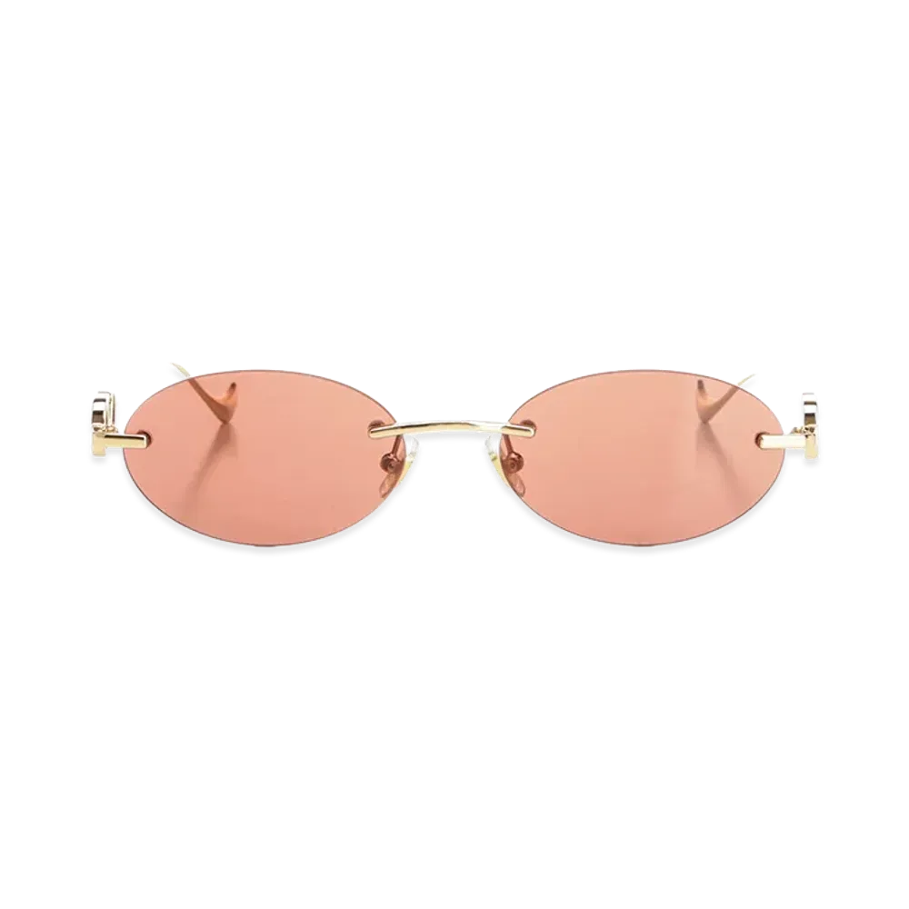 Valentino Women's Geometric Metal Glasses "Red"
