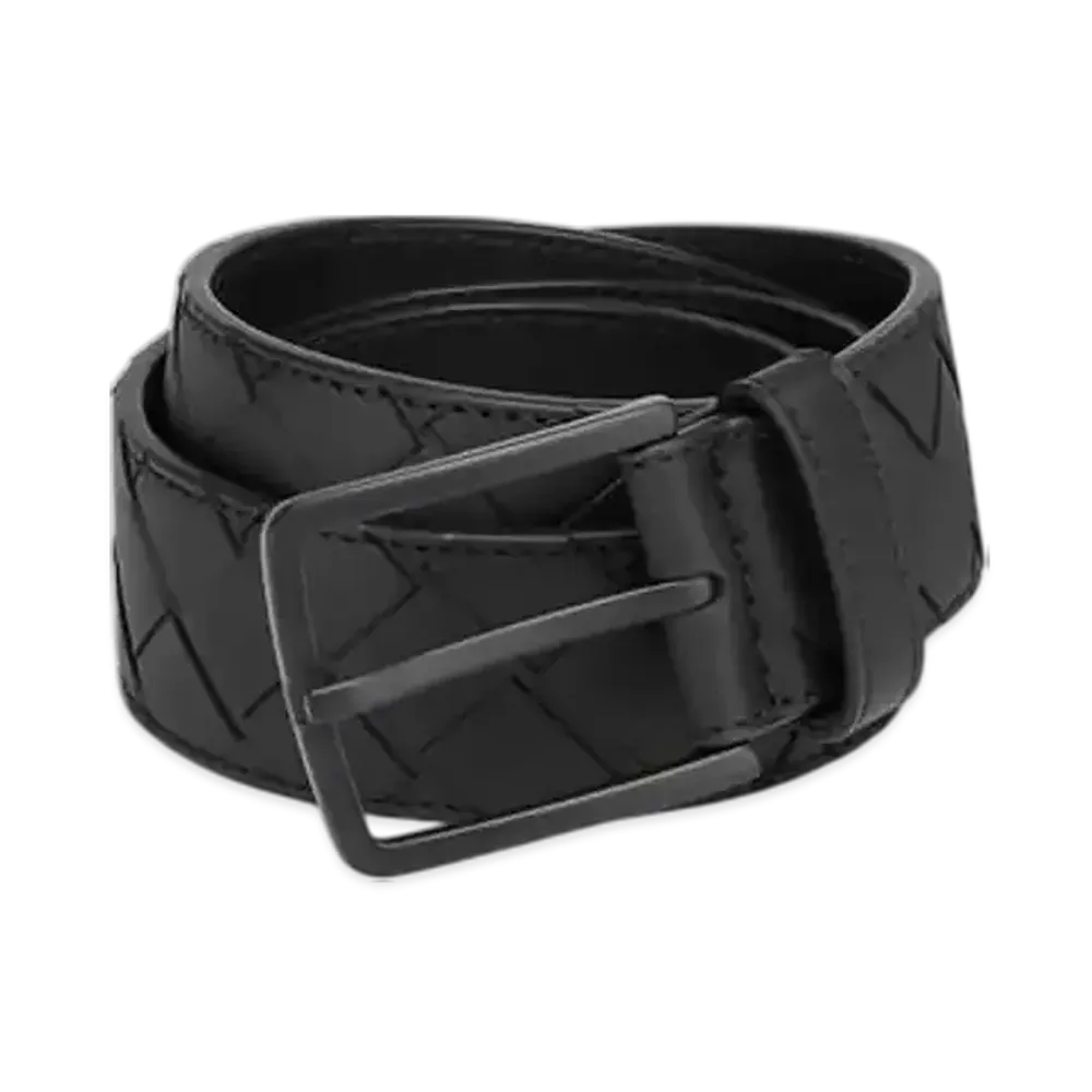 Bottega Veneta Intrecciato Belt "Nero"