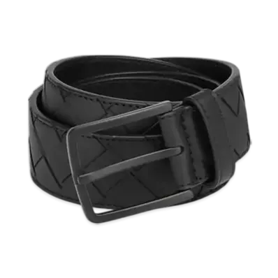 Bottega Veneta Intrecciato Belt "Nero"