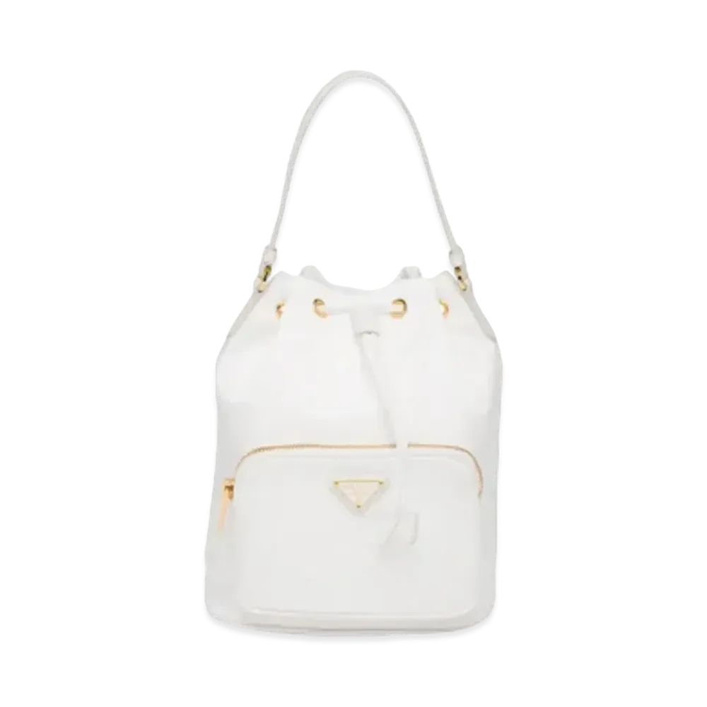 PRADA Duet Re Nylon Shoulder Bag "White"