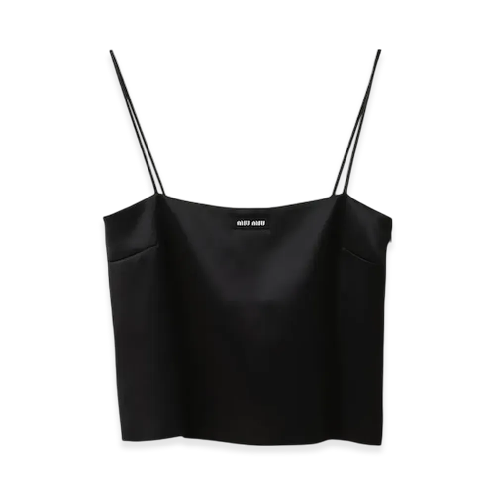 MIU MIU Women's Satin Top "Black"