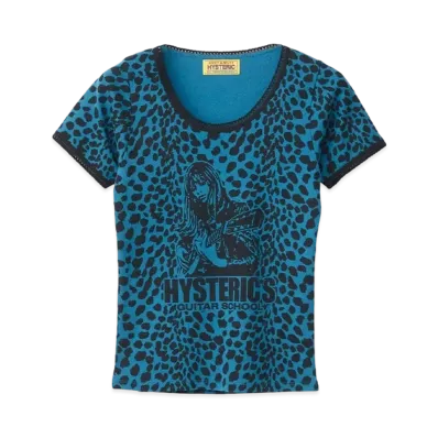 HYSTERIC GLAMOUR Hysteric's Guitar School Pattern Chibi T-Shirt "Blue"