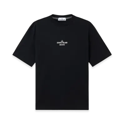 Stone Island Regular Fit T-Shirt with archivio Print "Black"