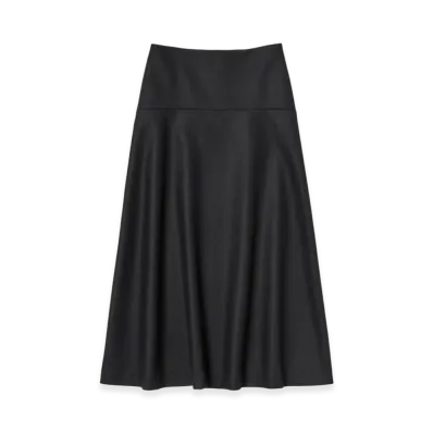 AURALEE Light Melton Skirt "Dark Charcoal"