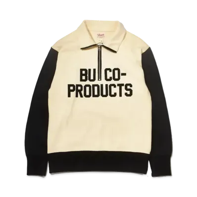 THE REAL McCOY'S Buco Half-Zip Motorcycle Jersey / Buco-Product "White Black"