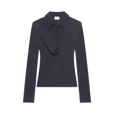 Courreges Oblique Polo Shirt "Black/Natural"