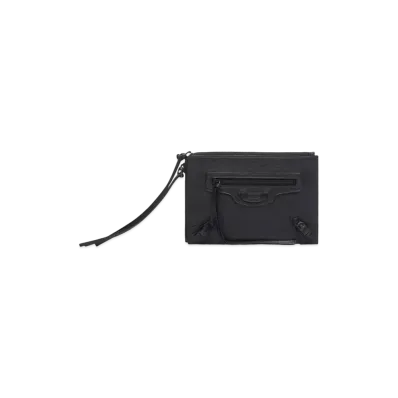 BALENCIAGA Neo Classic Small Pouch With Strap "Black"