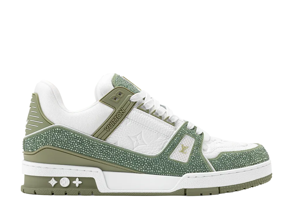 Louis Vuitton LV Trainer Sneaker Swarovski "Khaki Green"