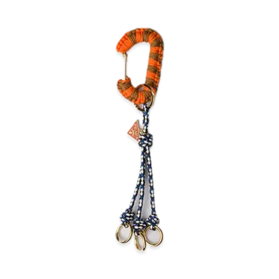 PRADA Cord x Leather Bag Charm "Orange/Camel"
