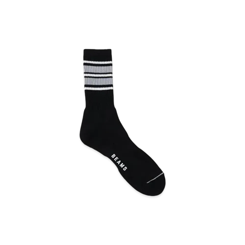 BEAMS Color Line Socks "Black"