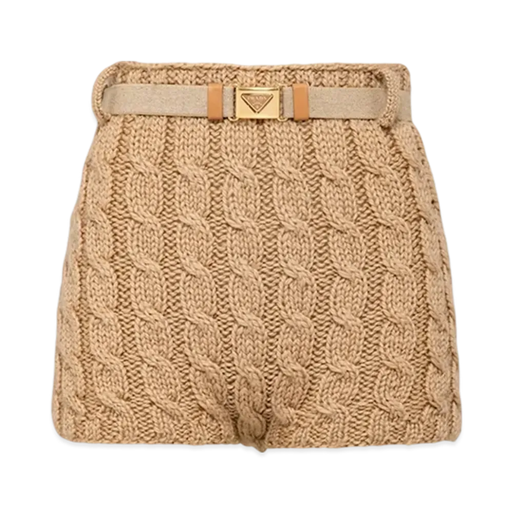 PRADA Women's Wool Shorts "Albino White"