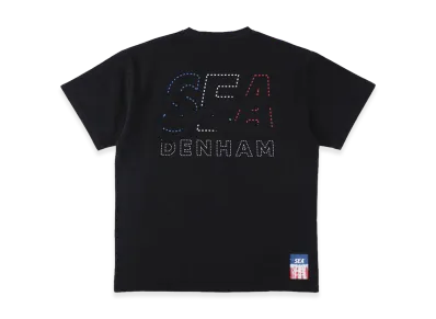 WIND AND SEA x DENHAM Stripe Pachwork Scissors Tee "Black"