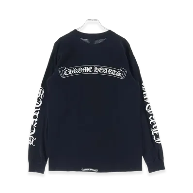 Chrome Hearts Old Arm Logo Scroll Label L/S T-Shirt "Black"