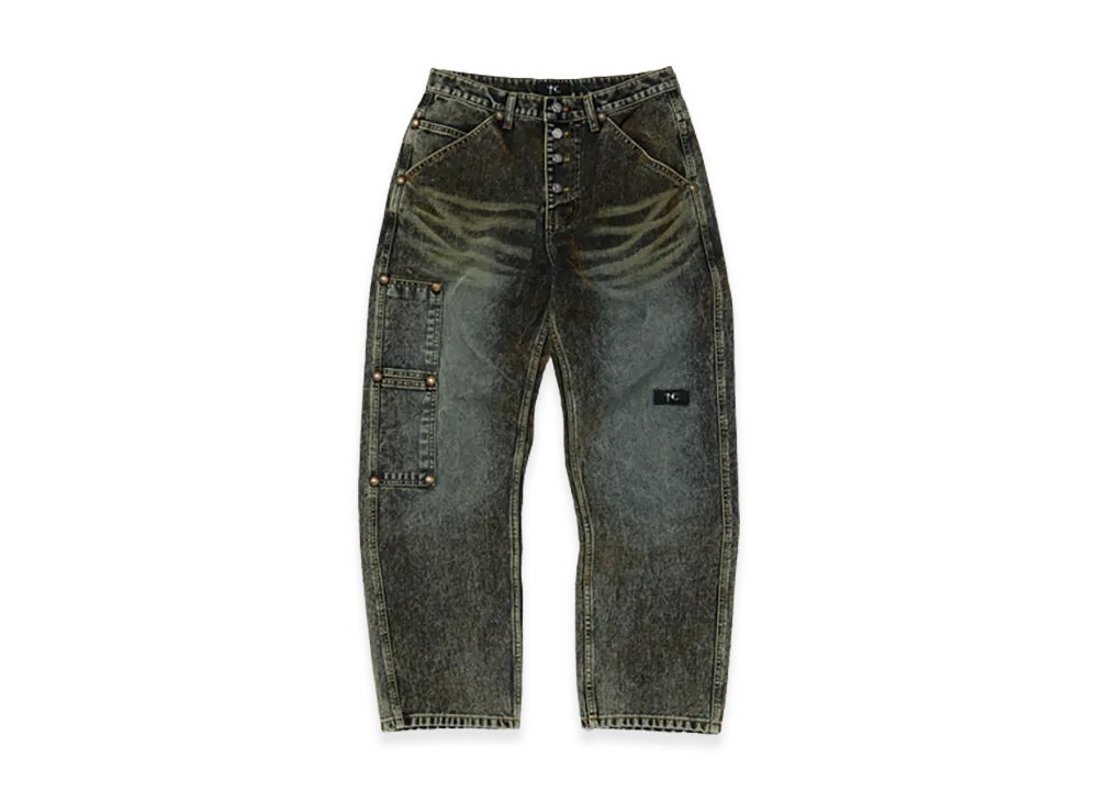 THUG CLUB Iron Faded Denim Pants "Blue"