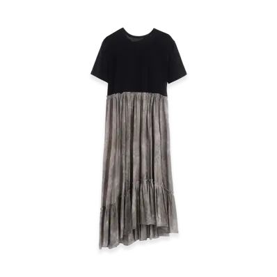Y's Chusen Half Sleeve Dress "Khaki"