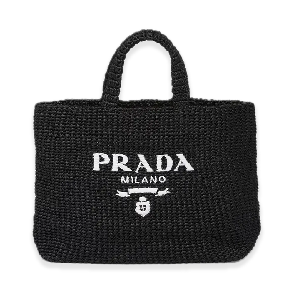 PRADA Crochet Tote Bag "Black"