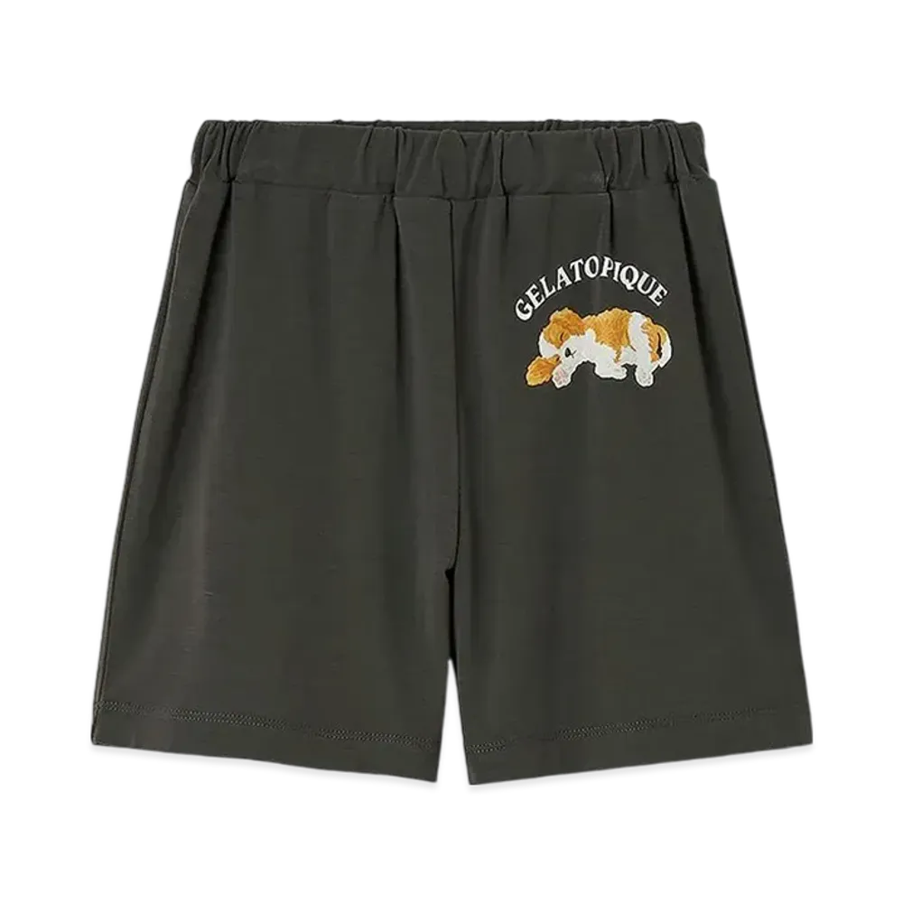 GELATO PIQUE Kids Sleeping Dog Shorts "Charcoal Gray"