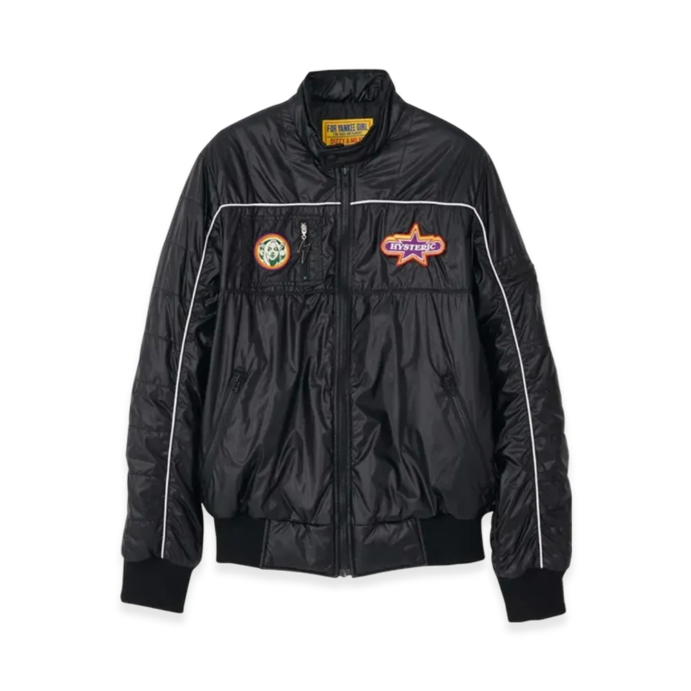 HYSTERIC GLAMOUR Glam Rock Emblem Stand Collar Blouson "Black"