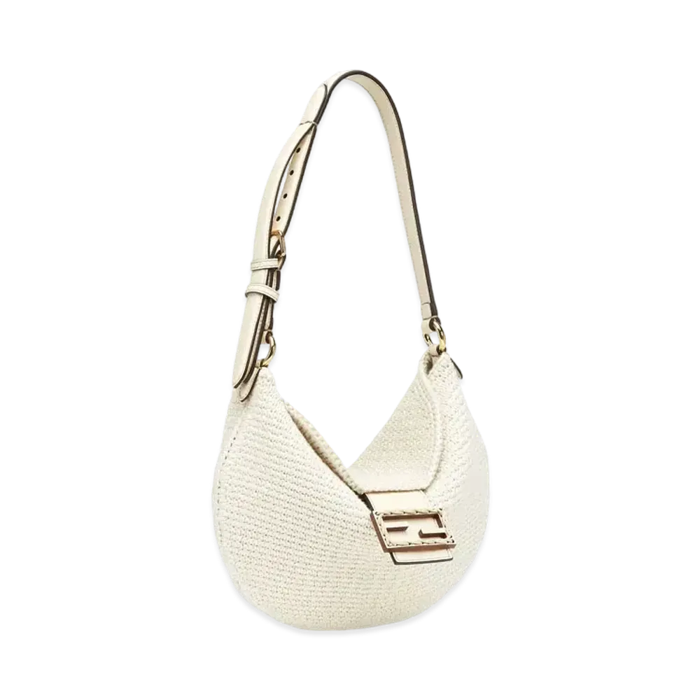 FENDI Small Croissant Cotton Bag "White"
