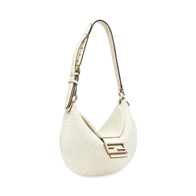 FENDI Small Croissant Cotton Bag "White"