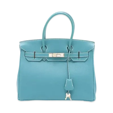 Hermes Birkin Taurillon Clemence "Blue Jean/Silver"
