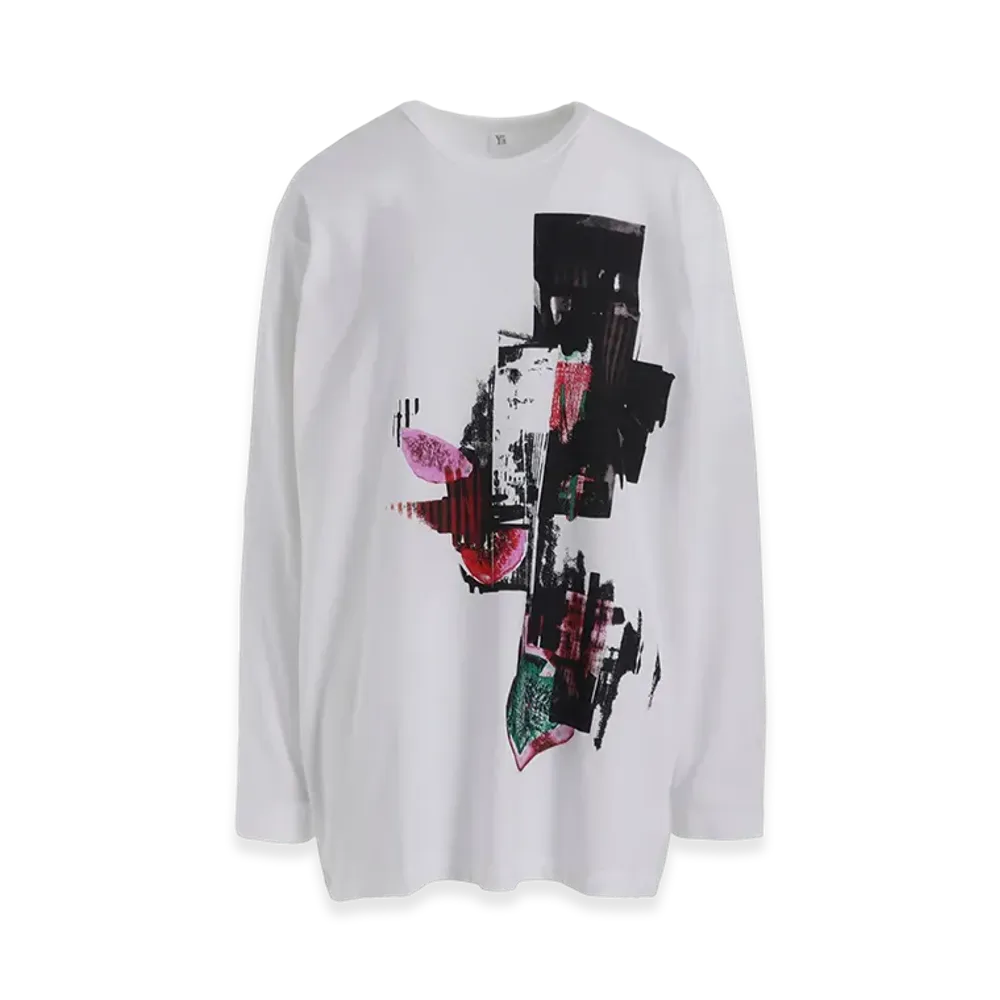 Y's Fruit Print Graphic Long Sleeve T "Off White"