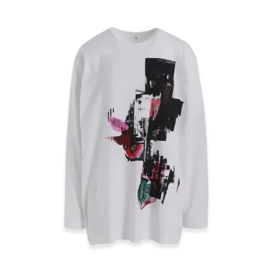 Y's Fruit Print Graphic Long Sleeve T "Off White"