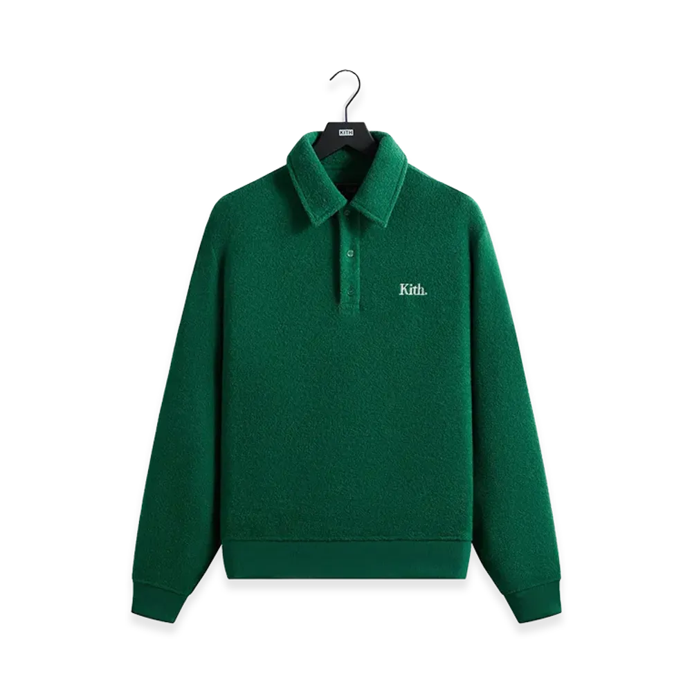 Kith Towel Boucle Long Sleeve Drew Polo "Newt"