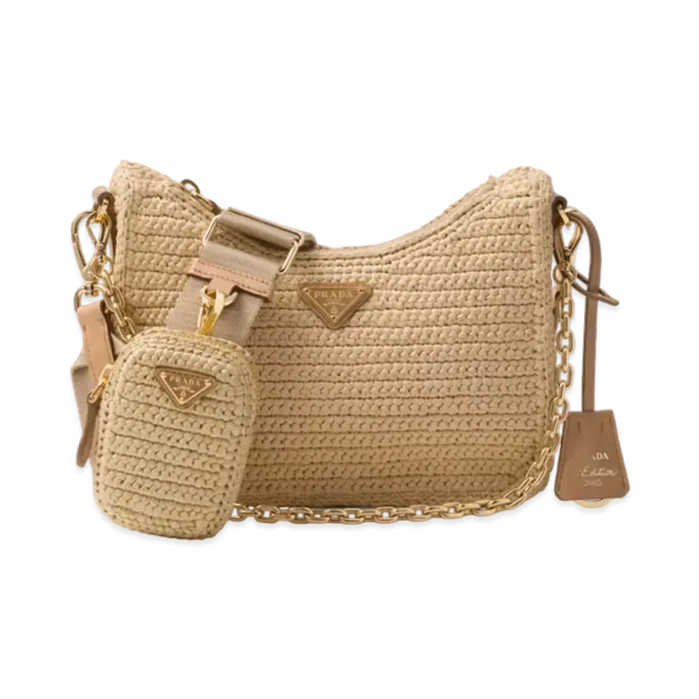 PRADA Re-Edition 2005 Crochet Bag "Natural"