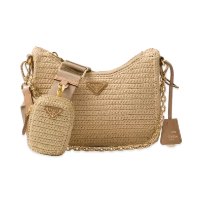 PRADA Re-Edition 2005 Crochet Bag "Natural"