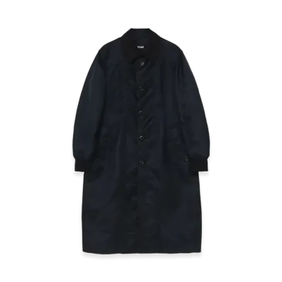 WILDSIDE YOHJI YAMAMOTO Nylon Twill Soutien Collar Coat "Black"