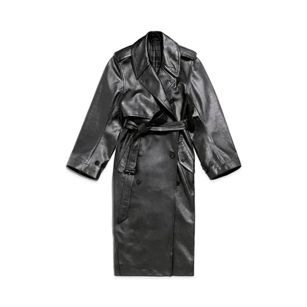 BALENCIAGA Women's Fitted Cocoon Trench "Black"