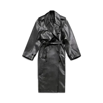 BALENCIAGA Women's Fitted Cocoon Trench "Black"