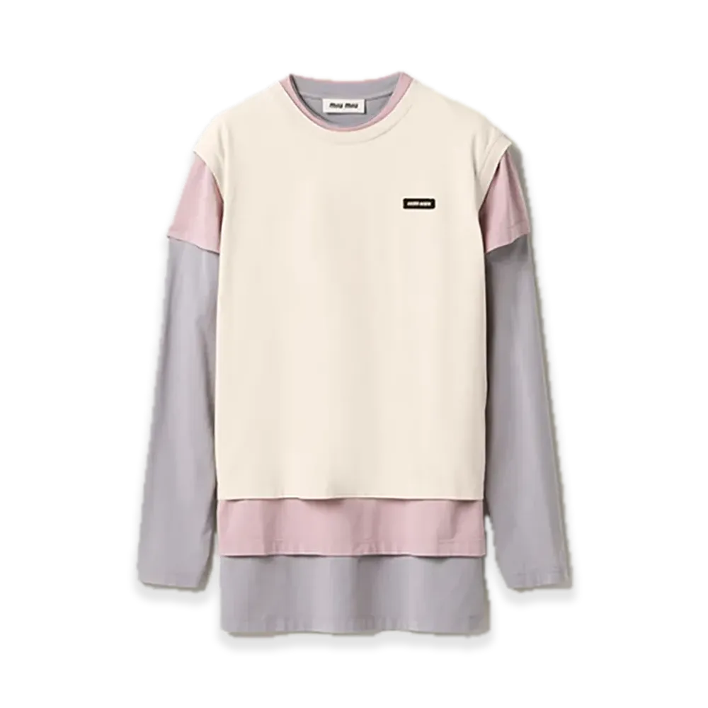 MIU MIU 3-Pack Jersey Tee "Opal/Light Grey/Sand"