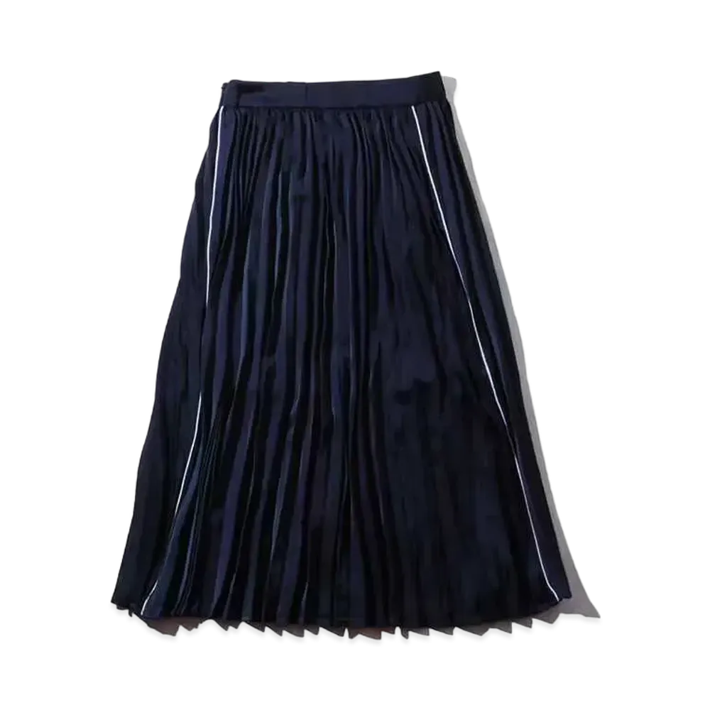 atmos pink Line Pleated Long Skirt "Navy"