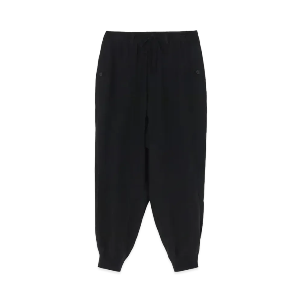 Yohji Yamamoto POUR HOMME L Veil Lawn R-ribbed Hem Pants "Black" HS-P20-319-1S24