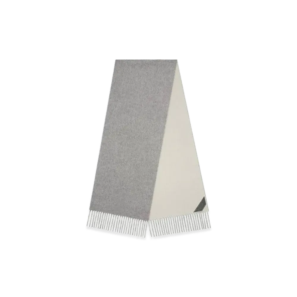 Bottega Veneta Bicolor Cashmere Scarf "White Grey"